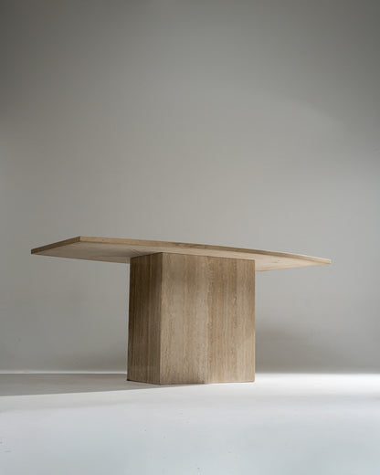TABLE À MANGER EN TRAVERTIN, 1980s