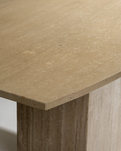 TABLE À MANGER EN TRAVERTIN, 1980s
