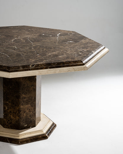 TABLE À MANGER OCTOGONALE EN MARBRE, 1970s