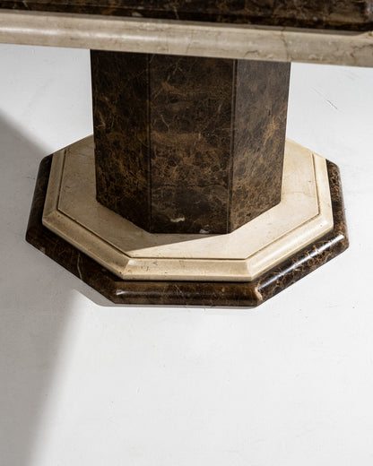 TABLE À MANGER OCTOGONALE EN MARBRE, 1970s