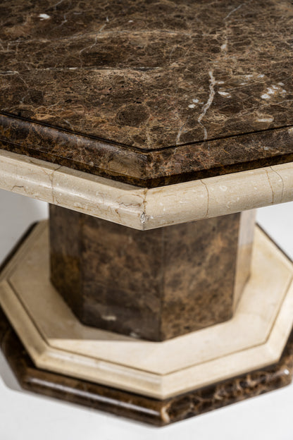 TABLE À MANGER OCTOGONALE EN MARBRE, 1970s