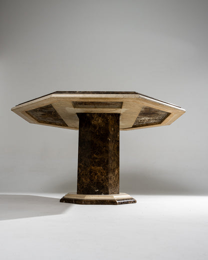 TABLE À MANGER OCTOGONALE EN MARBRE, 1970s