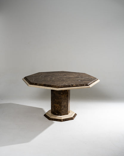 TABLE À MANGER OCTOGONALE EN MARBRE, 1970s