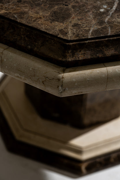 TABLE À MANGER OCTOGONALE EN MARBRE, 1970s