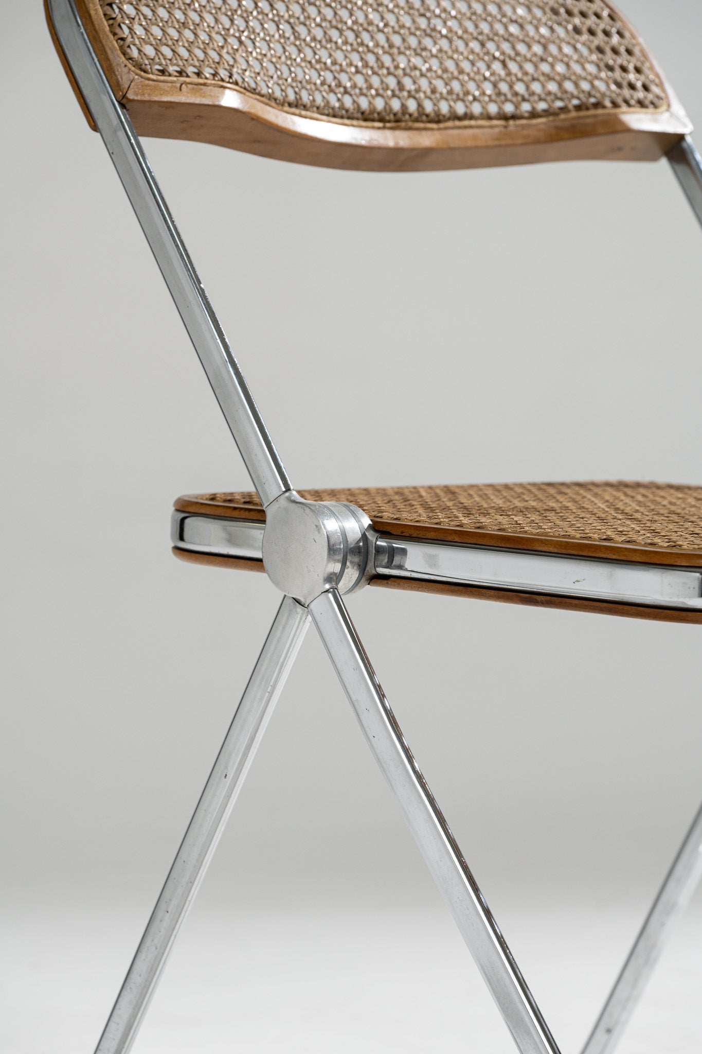 PLIA CANE AND METAL CHAIR, 1960s