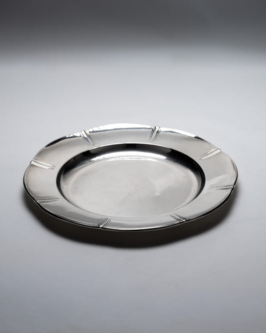 SILVER-PLATED METAL SERVING PLATTER, GALLIA, 1930s