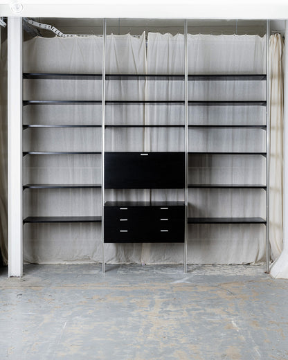 ÉTAGÈRE EN BOIS ET ALUMINIUM, GEORGES NELSON, 1950s