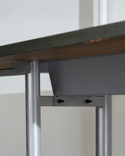 METAL AND WOOD CONFERENCE TABLE, 1990s