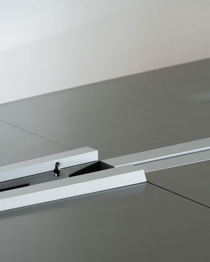 METAL AND WOOD CONFERENCE TABLE, 1990s