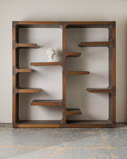 Pen bookshelf in gray oak, Christophe Delcourt, 2000s