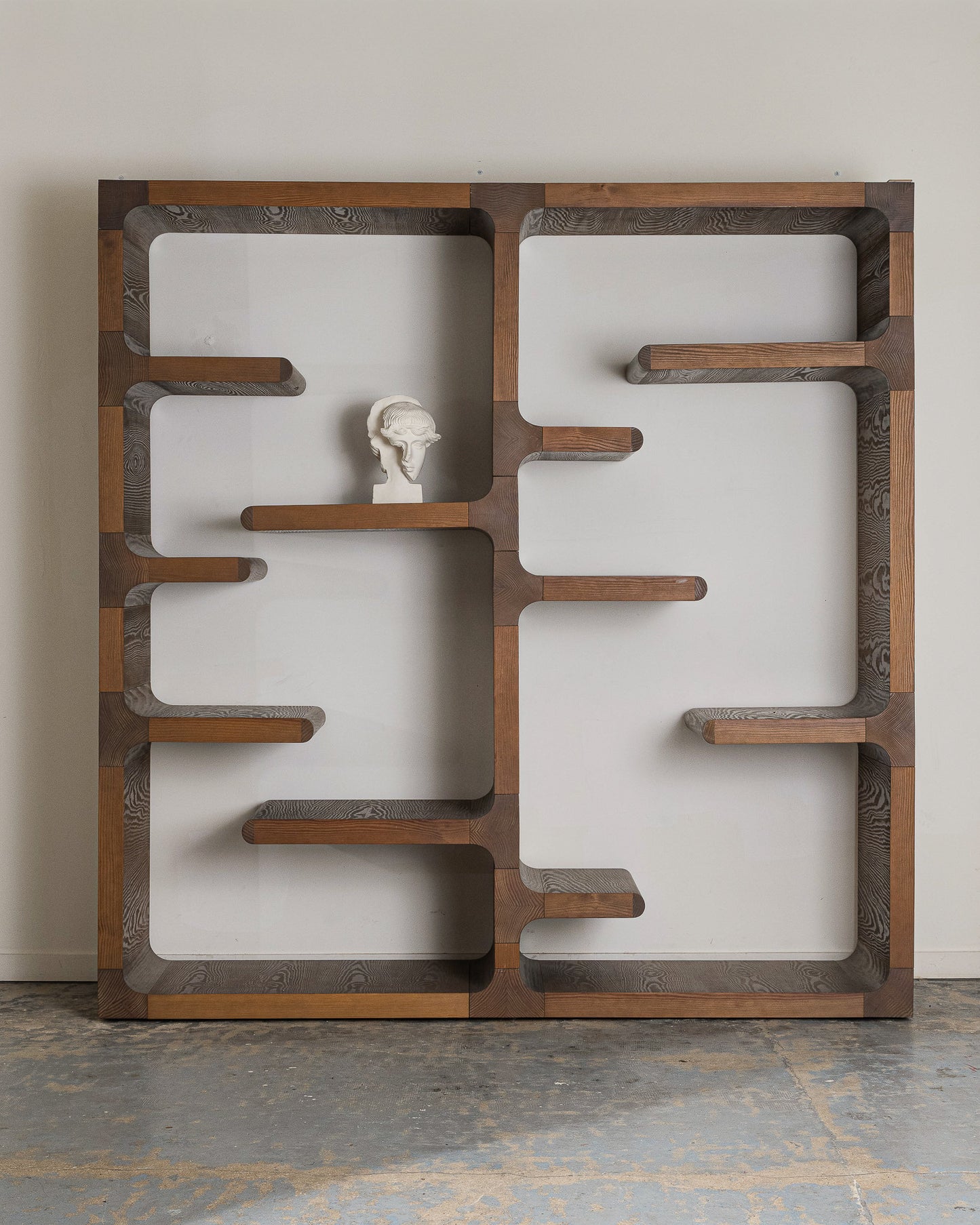 Pen bookshelf in gray oak, Christophe Delcourt, 2000s