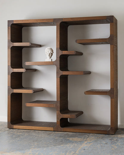 Pen bookshelf in gray oak, Christophe Delcourt, 2000s
