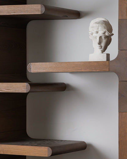 Pen bookshelf in gray oak, Christophe Delcourt, 2000s