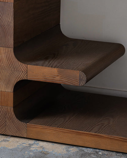 Pen bookshelf in gray oak, Christophe Delcourt, 2000s