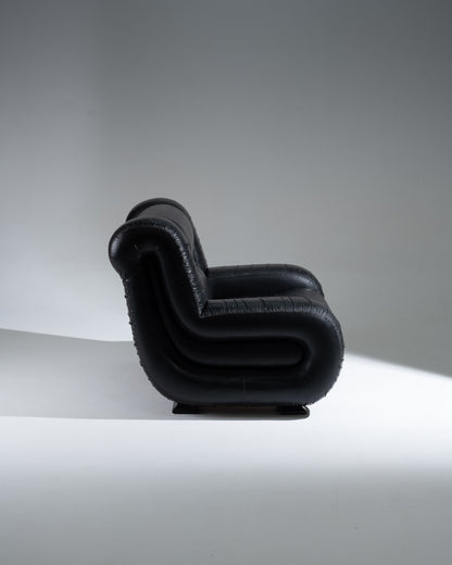 FAUTEUIL ITALIEN EN CUIR, 1970s