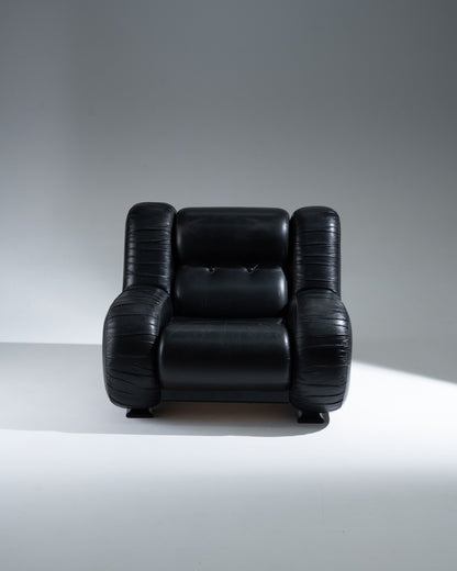 FAUTEUIL ITALIEN EN CUIR, 1970s