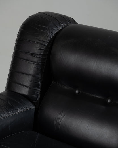 FAUTEUIL ITALIEN EN CUIR, 1970s