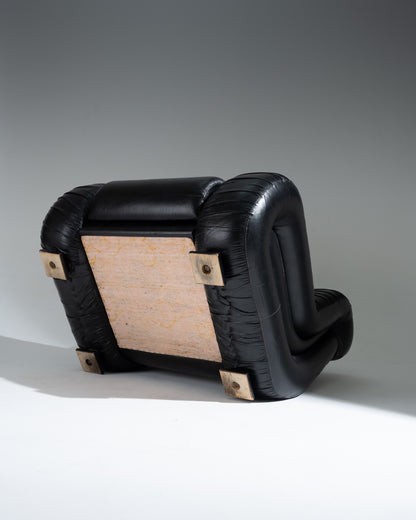 FAUTEUIL ITALIEN EN CUIR, 1970s
