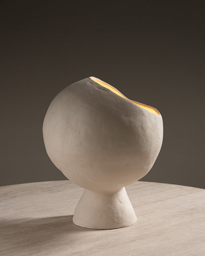 GLOBE FLOOR LAMP IN STONEWARE