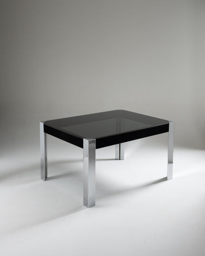 TABLE EN VERRE ET MÉTAL, FALESCHINI, 1970s