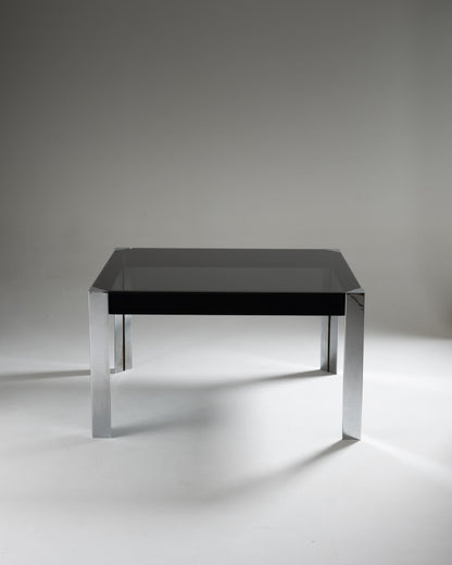 TABLE EN VERRE ET MÉTAL, FALESCHINI, 1970s