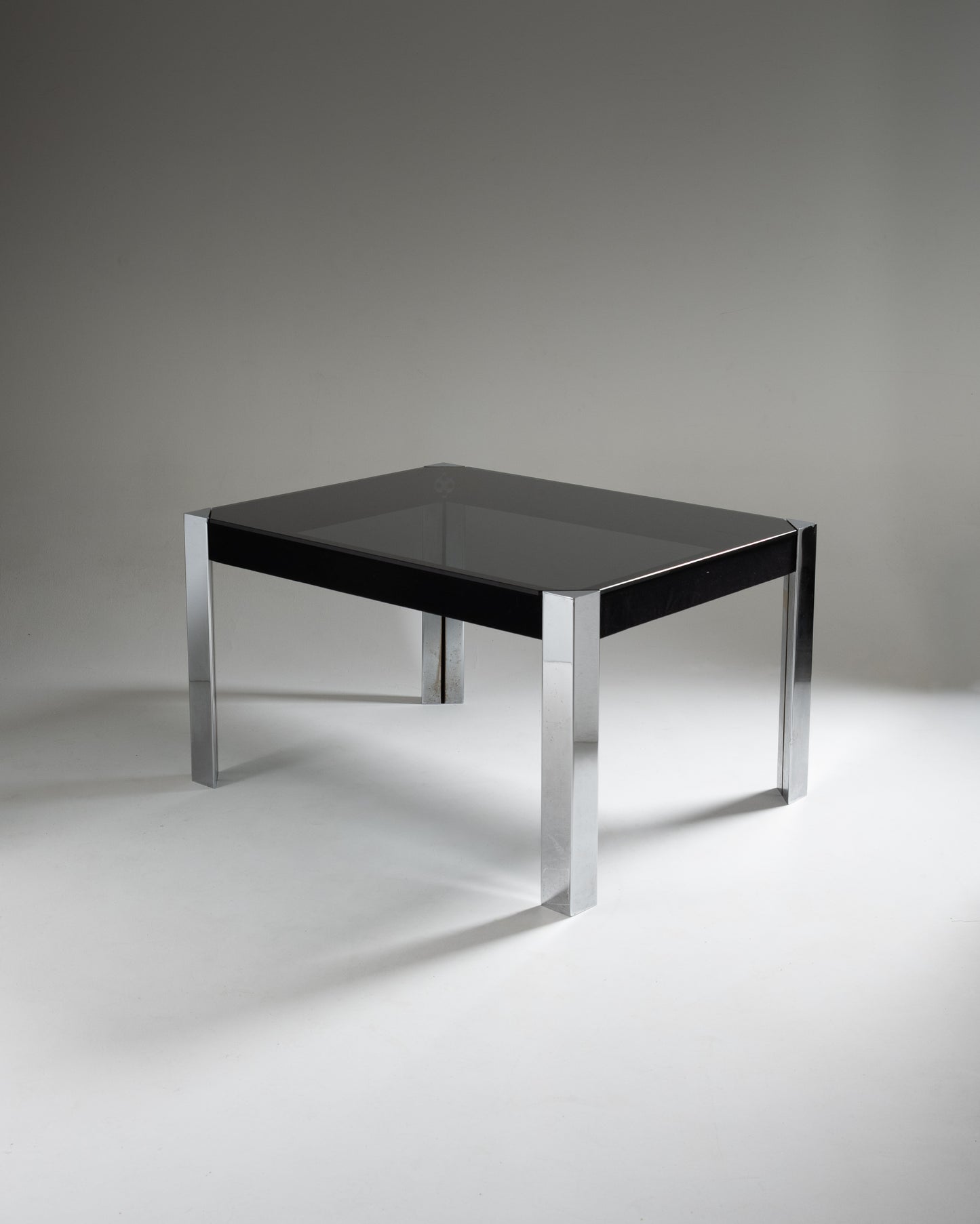TABLE EN VERRE ET MÉTAL, FALESCHINI, 1970s