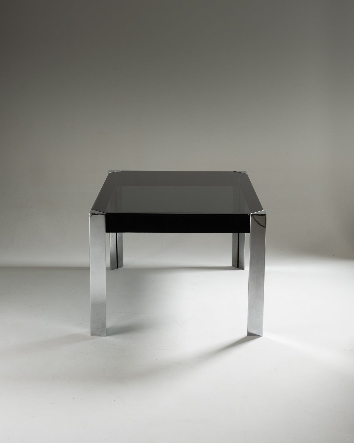 TABLE EN VERRE ET MÉTAL, FALESCHINI, 1970s