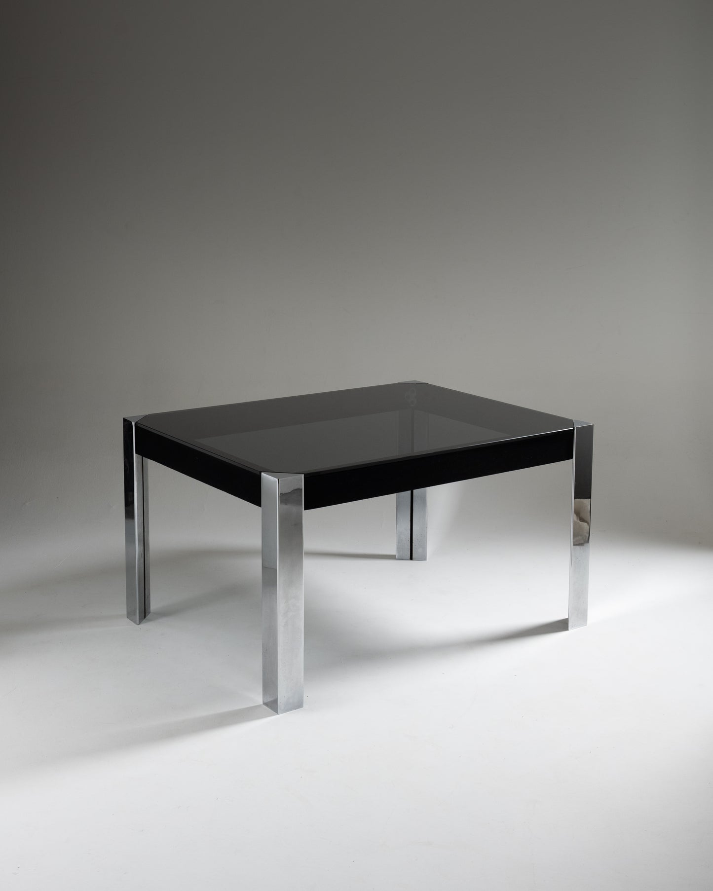 TABLE EN VERRE ET MÉTAL, FALESCHINI, 1970s