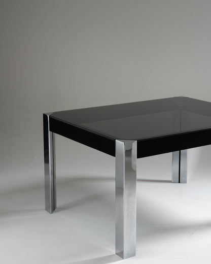 TABLE EN VERRE ET MÉTAL, FALESCHINI, 1970s