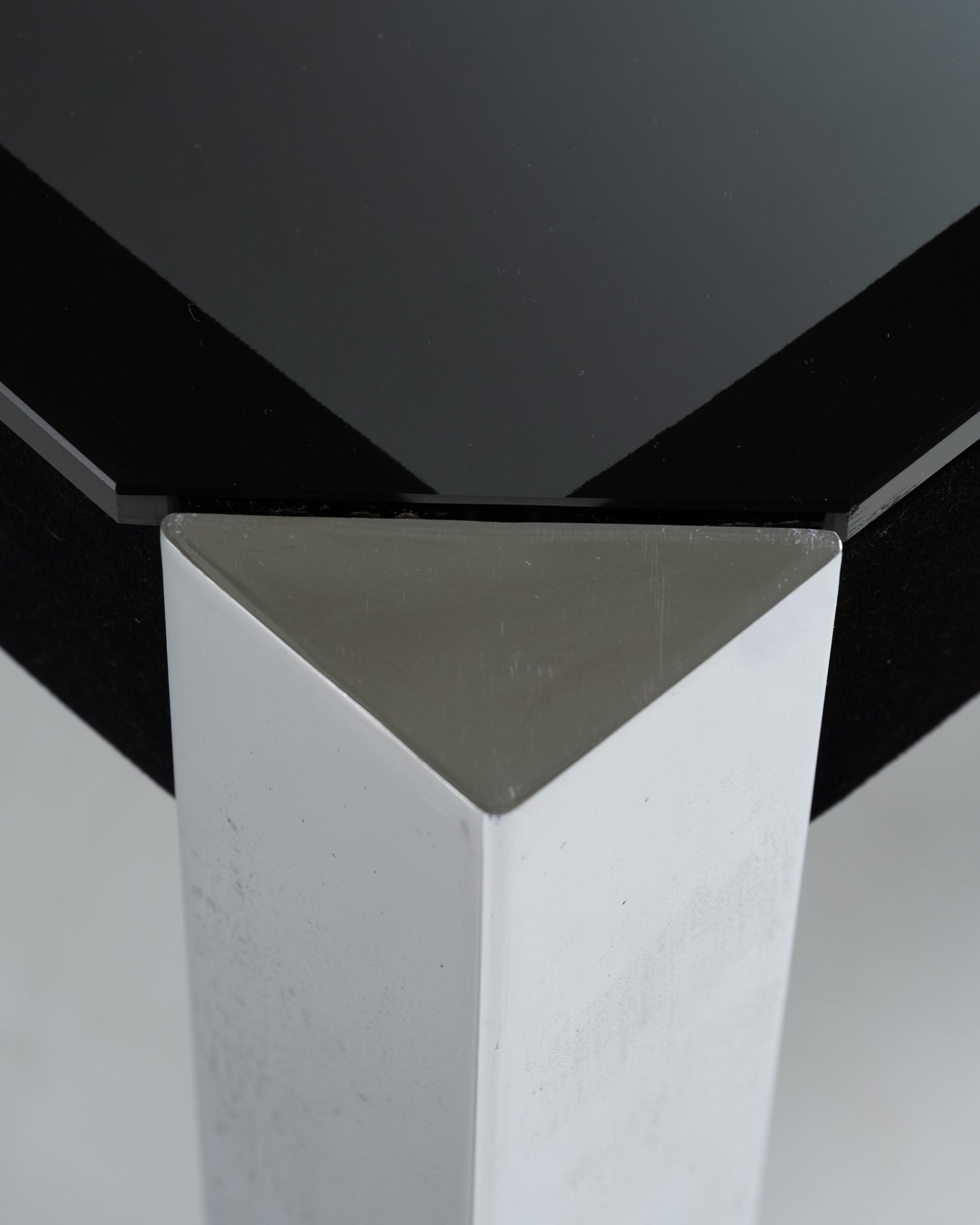 TABLE EN VERRE ET MÉTAL, FALESCHINI, 1970s