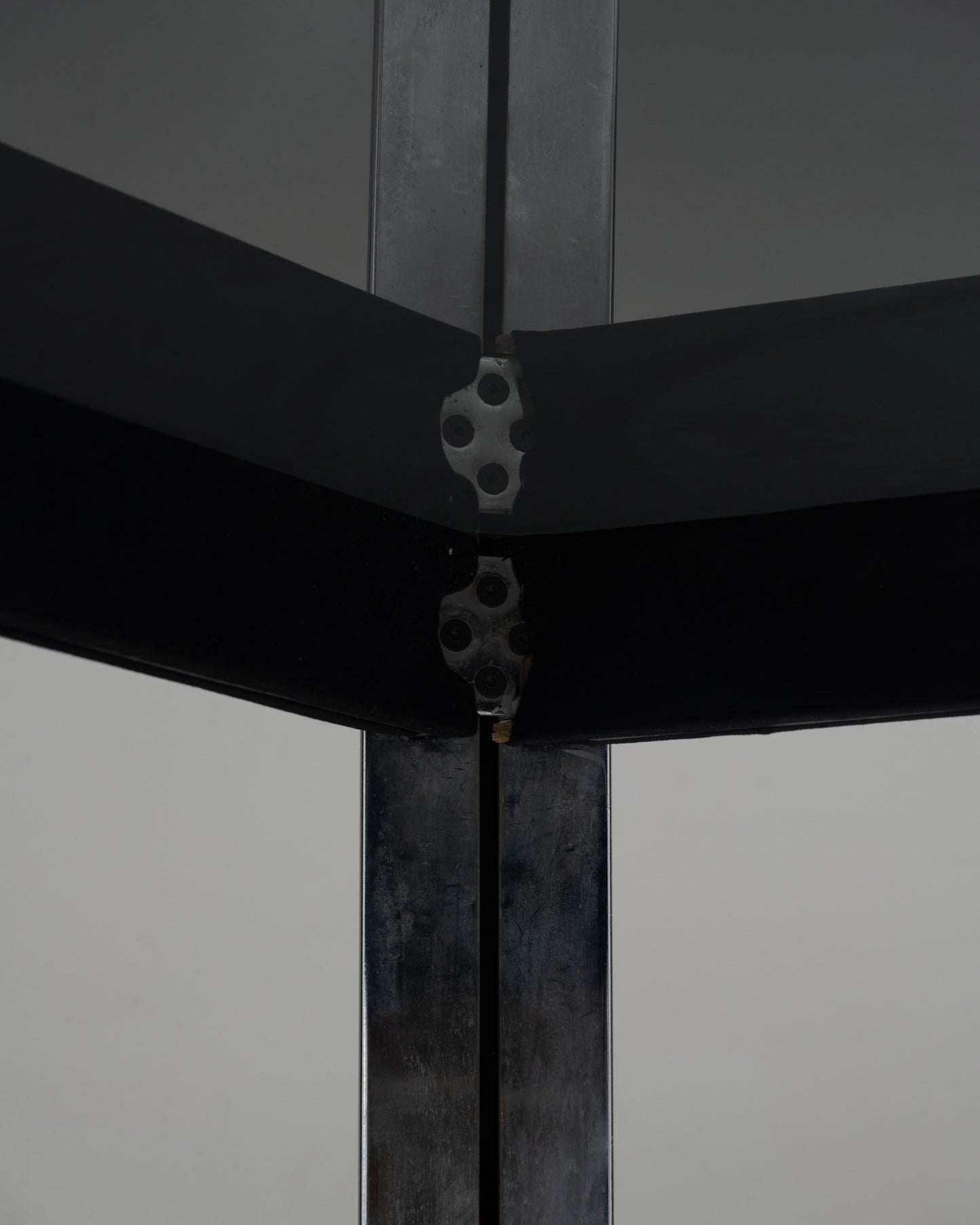 TABLE EN VERRE ET MÉTAL, FALESCHINI, 1970s