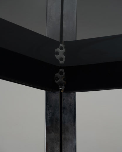 TABLE EN VERRE ET MÉTAL, FALESCHINI, 1970s