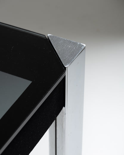 TABLE EN VERRE ET MÉTAL, FALESCHINI, 1970s
