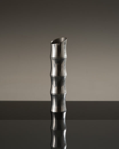 GRAND VASE BAMBOU EN MÉTAL, 1970s
