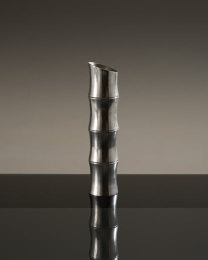 GRAND VASE BAMBOU EN MÉTAL, 1970s