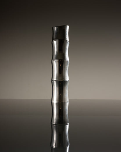 GRAND VASE BAMBOU EN MÉTAL, 1970s
