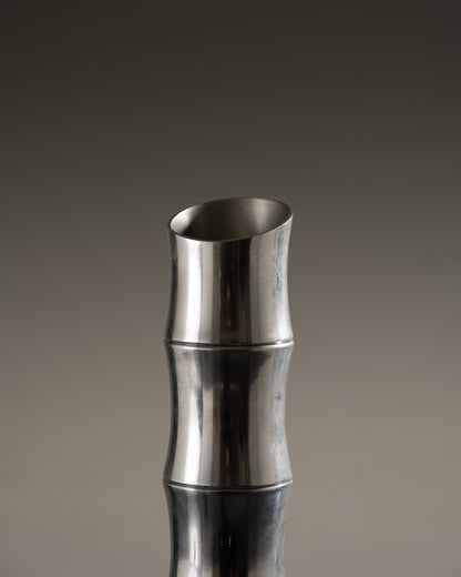 GRAND VASE BAMBOU EN MÉTAL, 1970s