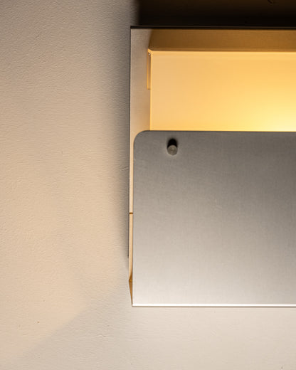 GLASS AND METAL WALL LIGHT, 1980s