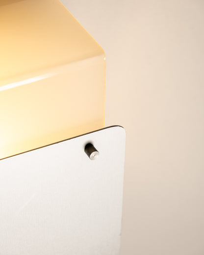 GLASS AND METAL WALL LIGHT, 1980s