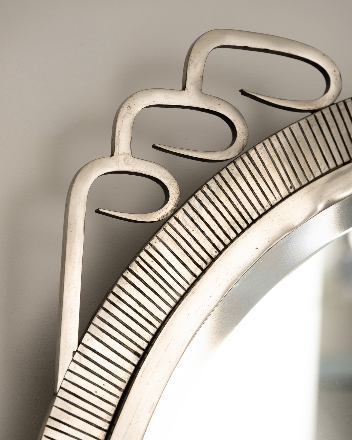 ART DECO WROUGHT IRON MIRROR, 1920s