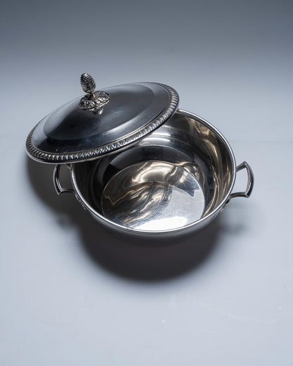 LÉGUMIER EN MÉTAL ARGENTÉ, 1970s