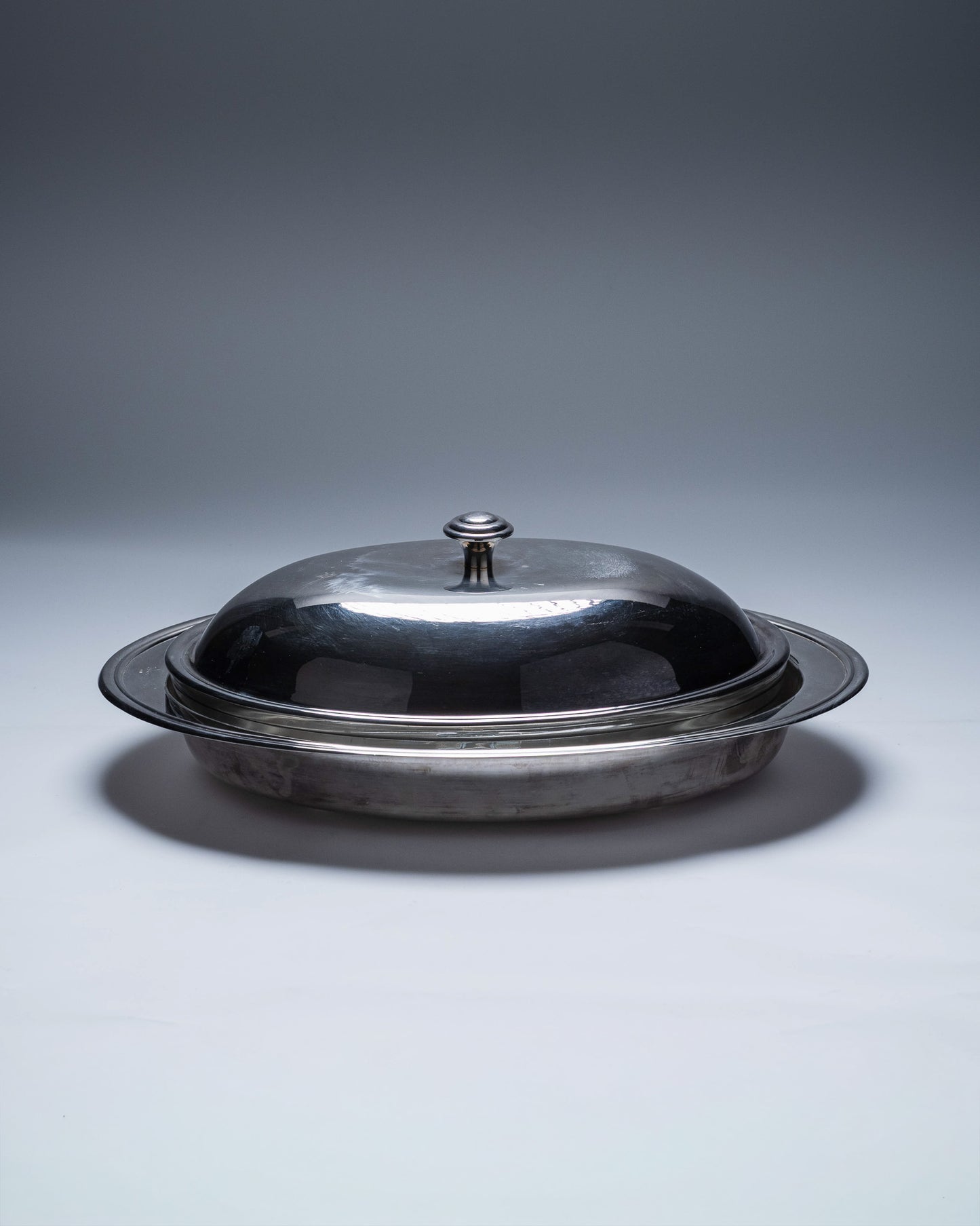 Silver-plated metal vegetable dish, Christofle, 1960s