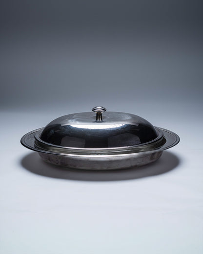 Silver-plated metal vegetable dish, Christofle, 1960s