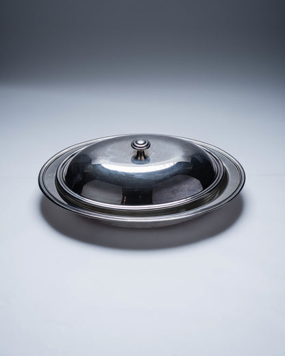 Silver-plated metal vegetable dish, Christofle, 1960s