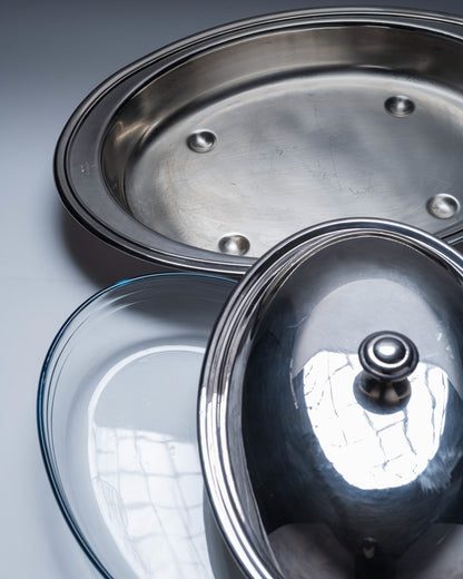 Silver-plated metal vegetable dish, Christofle, 1960s