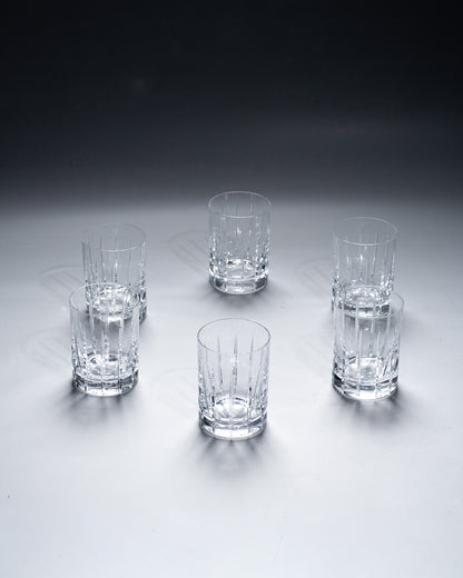 SET OF 6 SEVRES CRYSTAL WHISKEY GLASSES, 1980s