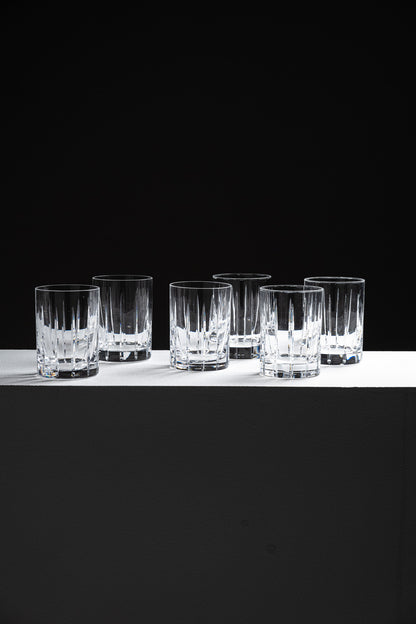 SET OF 6 SEVRES CRYSTAL WHISKEY GLASSES, 1980s