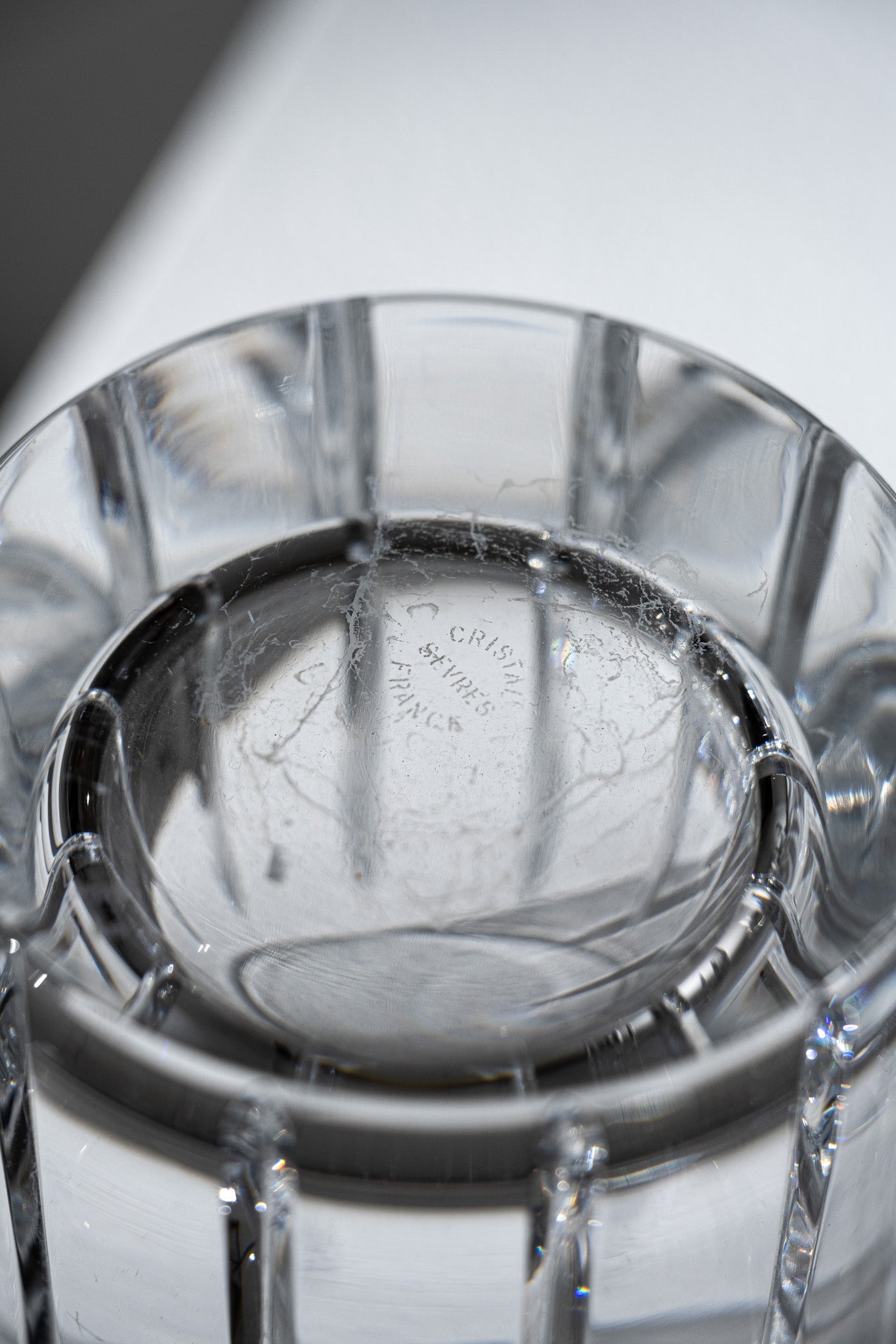 SET OF 6 SEVRES CRYSTAL WHISKEY GLASSES, 1980s