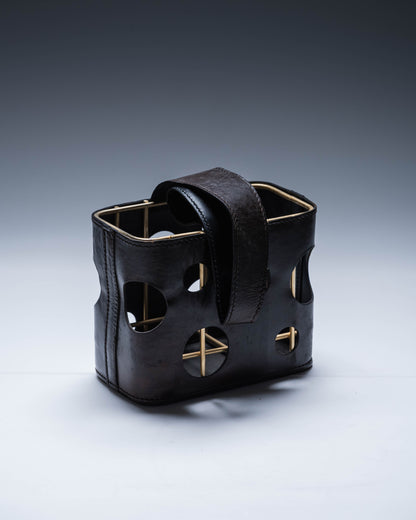 PORTE-BOUTEILLE EN CUIR, 1950s