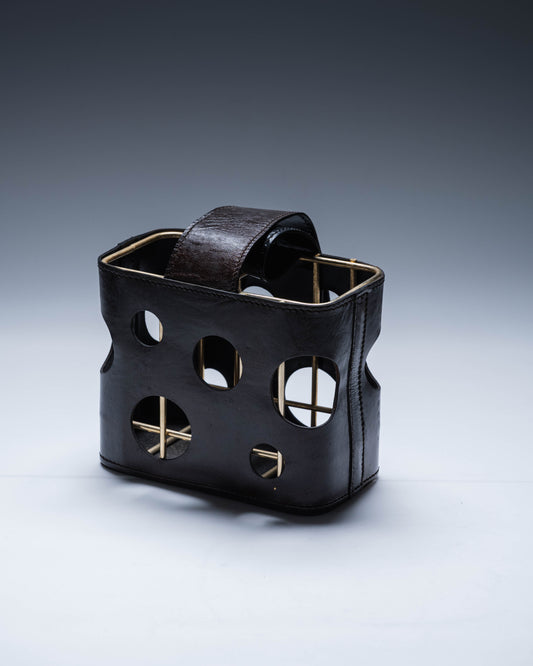 PORTE-BOUTEILLE EN CUIR, 1950s